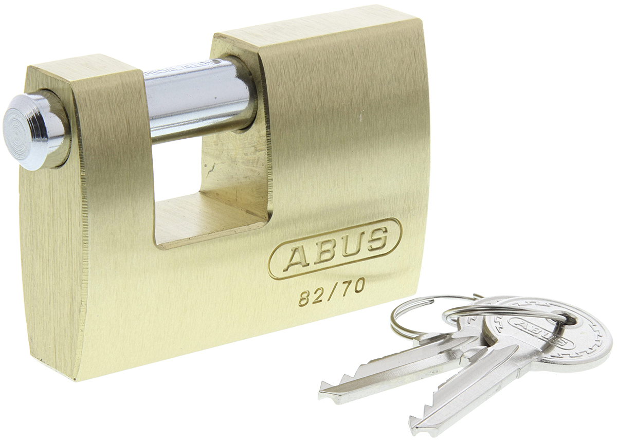 Key Weatherproof Brass, Steel Padlock, 12mm Shackle, 70mm Body