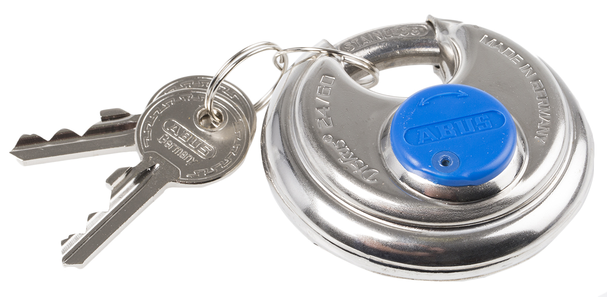 Key Weatherproof Stainless Steel Weatherproof Padlock, 8mm Shackle, 60mm Body