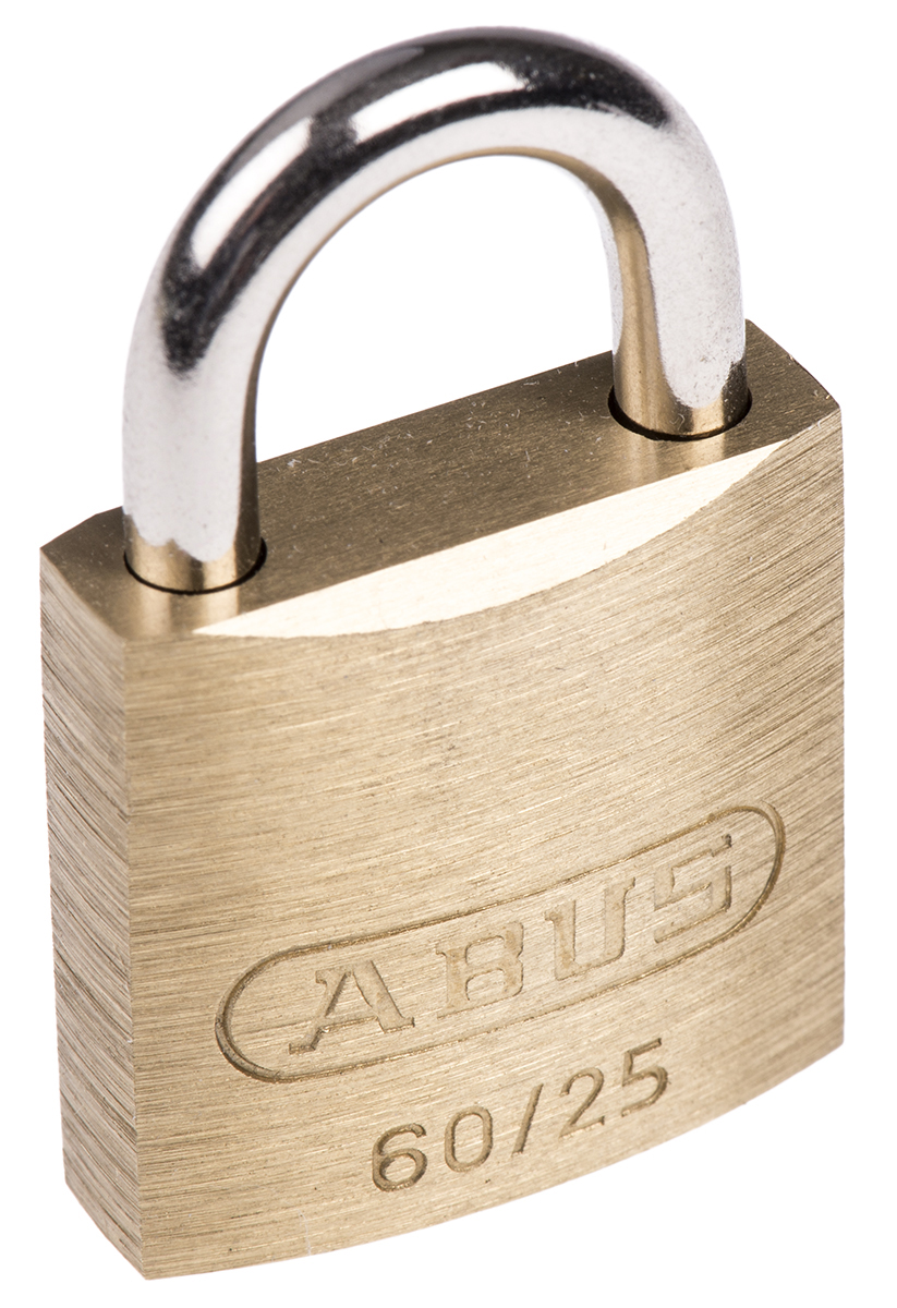 Key Weatherproof Brass, Steel Padlock, 4mm Shackle, 25mm Body