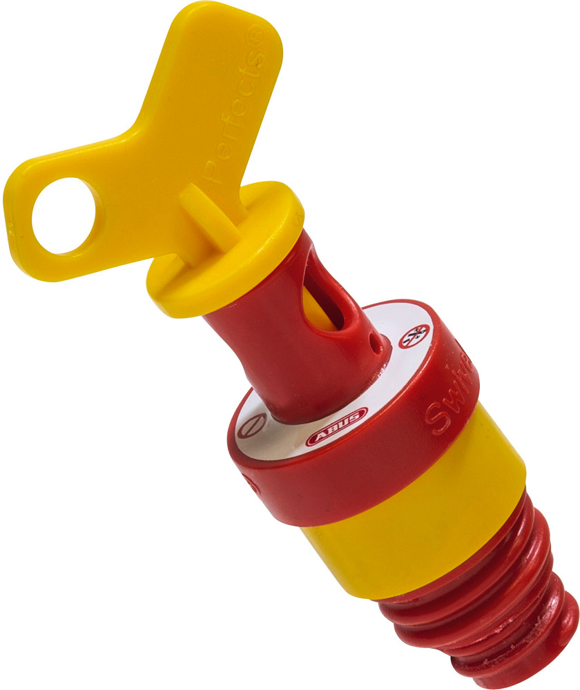 Red, Yellow 1-Lock ABS Fuse Lockout, 6.5mm Shackle, 84mm Attachment