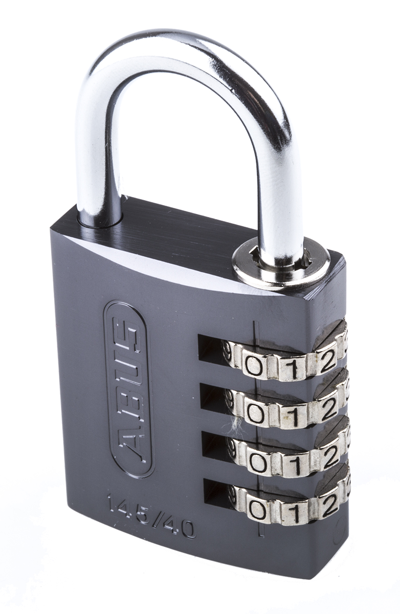 145/40 Combination Weatherproof Aluminium, Steel Safety Padlock, 6mm Shackle, 40mm Body